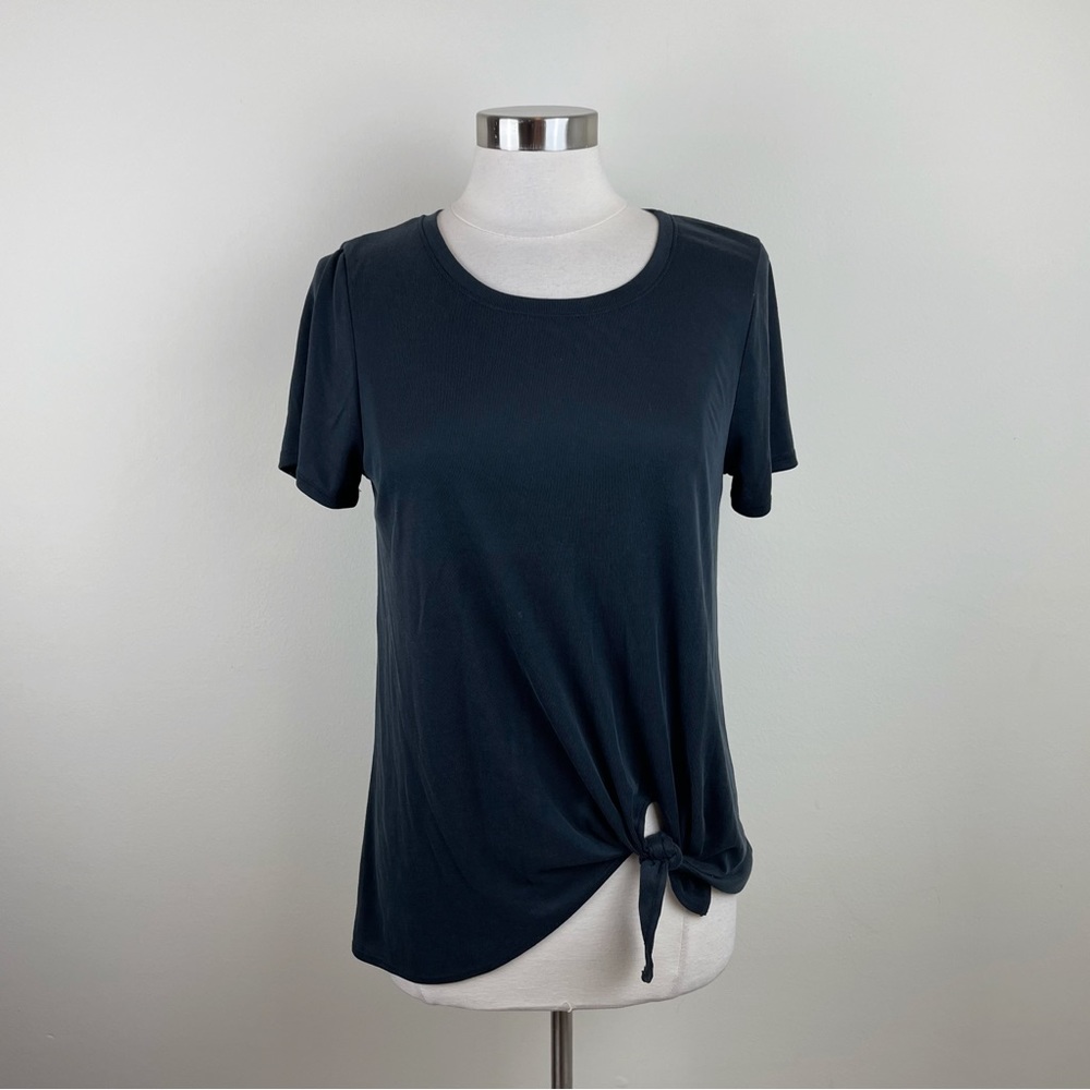 Green Envelope Los Angeles Solid Black Short Sleeve Top Women Size Medium USA